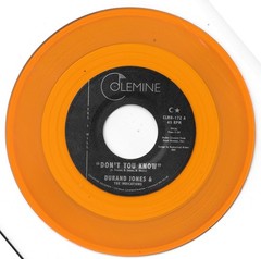 DURAND JONES & THE INDICATIONS Don’t You Know orange translucent soul 45 HEAR