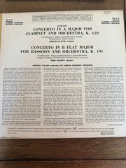 London Mozart Clarinet Concerto K.622 & Bassoon K.191 LP 33RPM CM.9118