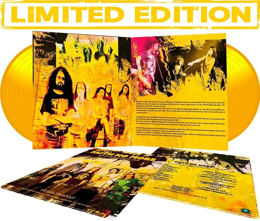 Faith No More – Hollywood 1990 2LP 12″ Yellow Vinyl Record – Limited Edition