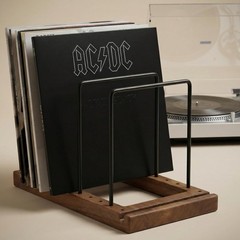 Decorative Vinyl Record Storage For Up to 75 Single Records – Sturdy LP Holde…