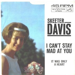 SKEETER DAVIS-PICTURE SLEEVE + 45–(I CAN’T STAY MAD AT YOU)–PS–PIC–SLV