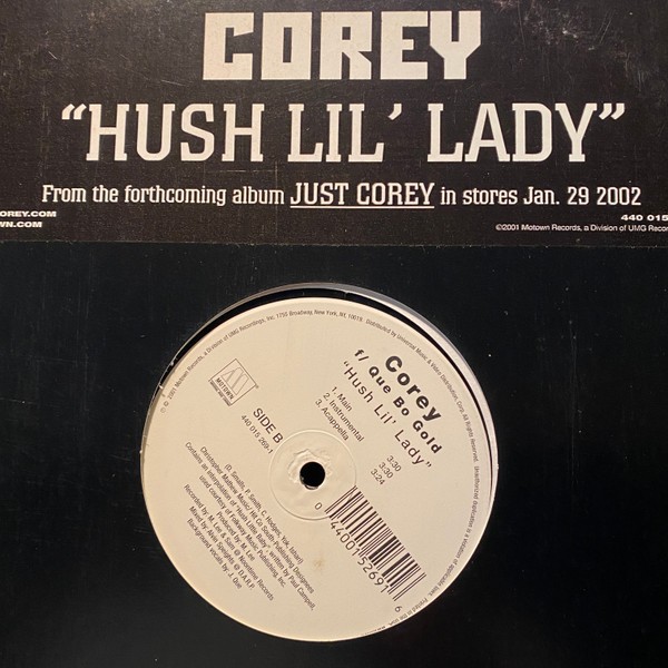 COREY Hush Lil’ Lady 2001 US 12″ Single ORIG 2000s Motown 440 015 269-1 VG/VG