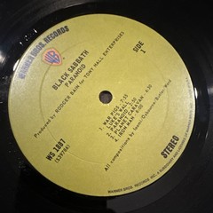Black Sabbath Paranoid Vinyl 1970 WB 1887