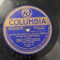 Edith Wilson Razor Jim 1920s Columbia A3653 78 RPM pre war Jazz Hounds Blues