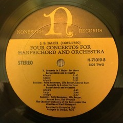 Johann Sebastian Bach, Four Concertos For Harpsichords And Orchestra, (LP, Album