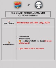 RED VELVET OFFICIAL FANLIGHT CUSTOM EMBLEM/,Tracking Code FANLIGHT MD GOODS