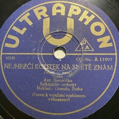 CZECH Balšánek’s Orchestra 78 rpm ULTRAPHON 11997 Klekání 1939 E+