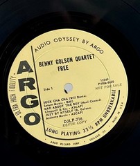 LP: Benny Golson Quartet – Free , Argo LP-716, Promo, Deep Groove, 1963, Har