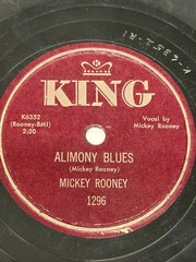 Mickey Rooney – Alimony Blues / Bouillabasse KING 78rpm c1950s pop