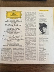 Deutsche Grammophon Mozart Matinee Salzburg Festival Rita Streich 12″ LP Stereo