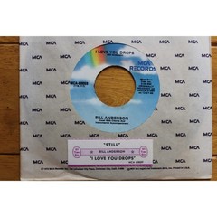 BILL ANDERSON I LOVE YOU DROPS 45RPM 7″ VINYL JUKEBOX RECORD + TITLE STRIP NM