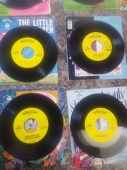 Lot of 10 Vintage Peter Pan Records Book and Record Set/Records 45rpm