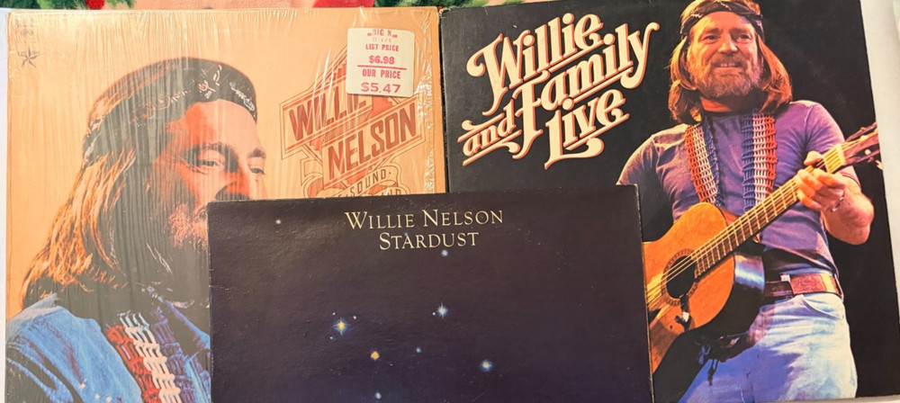 Willie Nelson Vinyl Record Lot 3 Albums 4 LP Stardust Family Live Sound Mind