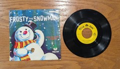 Frosty the Snowman and Deck the Halls Vintage Vinyl Records 45 RPM