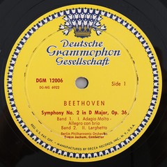 Beethoven, Jochum – Symphony No. 2 In D Major 1959 Mono LP Record DGM 12006