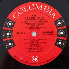 Various – A Treasure Chest Of Song Hits Hall Of Fame – 1955 Mono LP CL 613 6-Eye