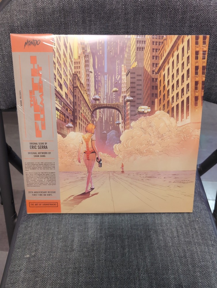 The Fifth Element OST 2LP (white/orange stripe) 2017 on Mondo – Sealed