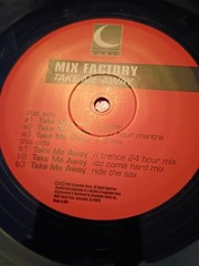 Mix Factory ‘Take Me Away’ Xquisit Remixes Vinyl Record, Phat Cat Records, 2000