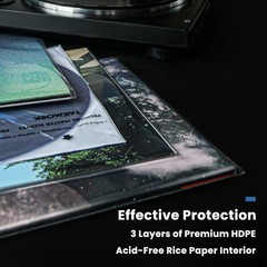 Vinyl Record Inner Sleeves: 12″ Anti-Static Rice Paper LP Sleeves Album Recor…