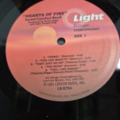 Sweet Comfort Band Christian Gospel Rock Pop LP Hearts of Fire 1981 Light EX