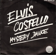Mystery Dance by Elvis Costello (Orange 7″ Single, 1977, Stiff, PS) EX/VG+
