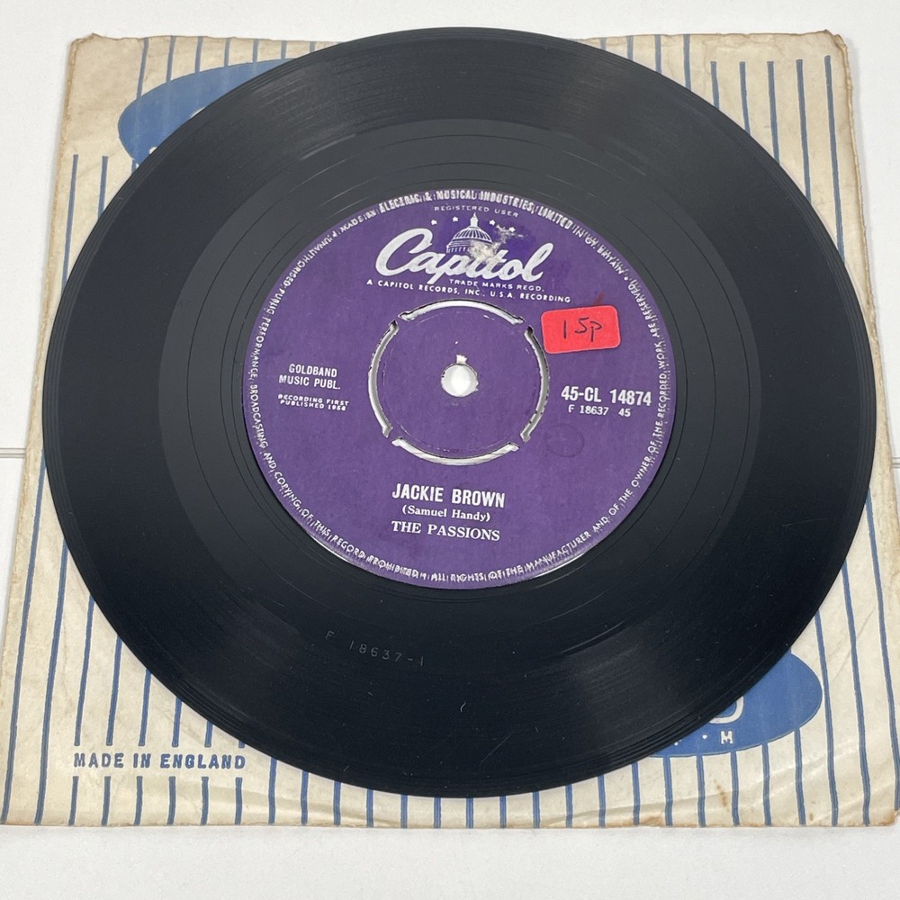 The Passions Jackie Brown 7” Single Vinyl Record 45rpm My Aching Heart Capital