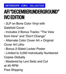 AFI – Decemberunderground IVC Edition – Bone Color Vinyl 2XLP Limited #0931