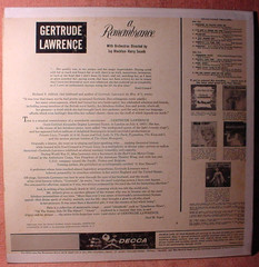 Gertrude Lawrence Original Mono Lp – A Remembrance – Decca Records – 1958
