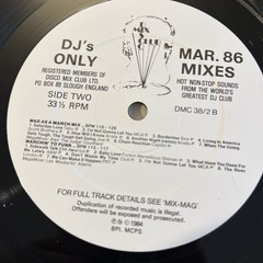 DMC – March 86- The Mixes LP INC Go West, Pink Floyd, James Brown, Ian Dury M-