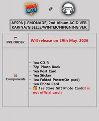 AESPA LEMONADE 2nd Album ACID Ver./CD+Photo Book+2 Card+Poster+GIFT OFFICIAL