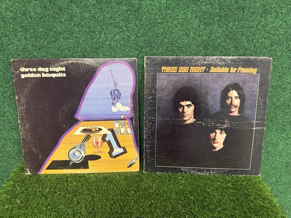 Vintage Vinyl Three Dog Night Lot 2 ~ Golden Biscuits 1971 LP Albums