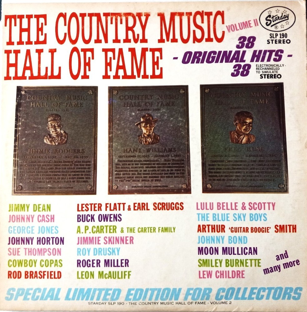 THE COUNTRY MUSIC HALL OF FAME VOL 2 – ORIG 1962 GATEFOLD STEREO NEAR MINT 2 LPs