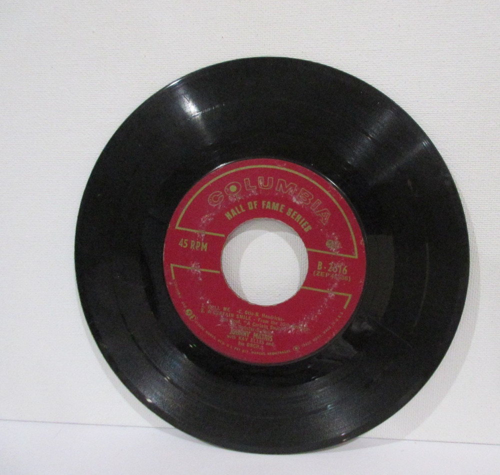 45 Vinyl Record Hall of Fame Series Johnny Mathis Columbia 7″ 1950’s