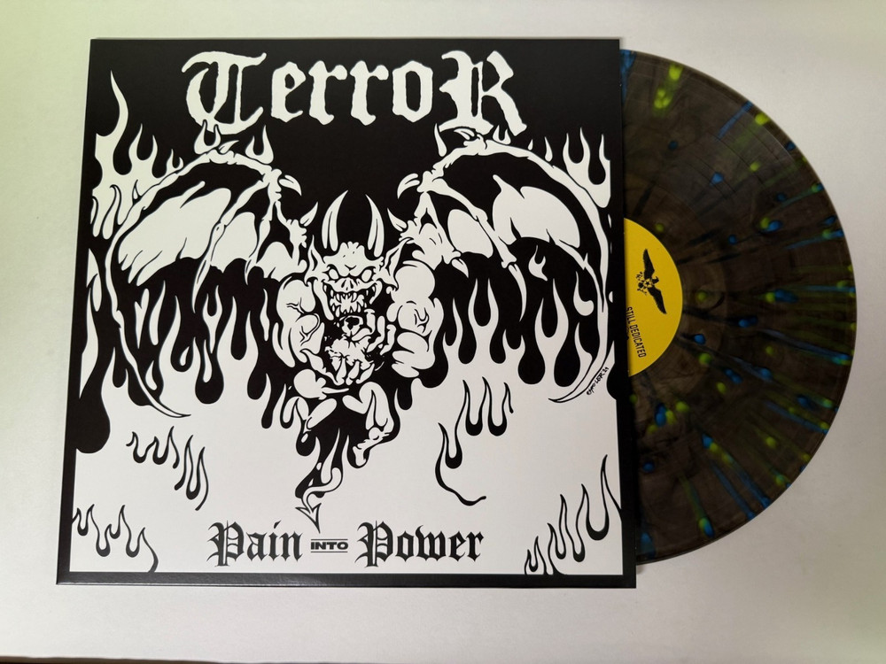 TERROR “PAIN INTO POWER” LP RECORD CLEAR W/ NEON YELLOW & BLUE SPLATTER VINYL