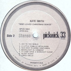 Kate Smith (2) – O Come All Ye Faithful – HOLIDAY / USED *NEAR MINT*