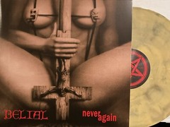 Belial – Never Again LP 2024 Osmose Productions – OPLP508 [Mustard Splatter] *FR