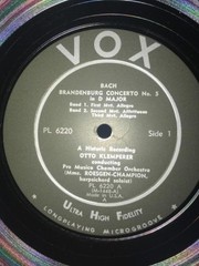 Johann Sebastian Bach – Otto Klemperer, Pro Musica De Paris, Brandenburg Concert