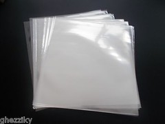 100 45 RPM Vinyl Record Album Sleeves Plastic Clear Polypropylene Outersleeve