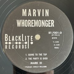 Mark III – Marvin Whoremonger • Original Private Press LP • Disc 2 Only • Hear