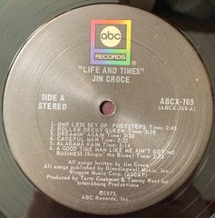 JIM CROCE Life And Times 1973 LP on ABC #ABCX-769 FOLK ROCK 11 tracks GATEFOLD