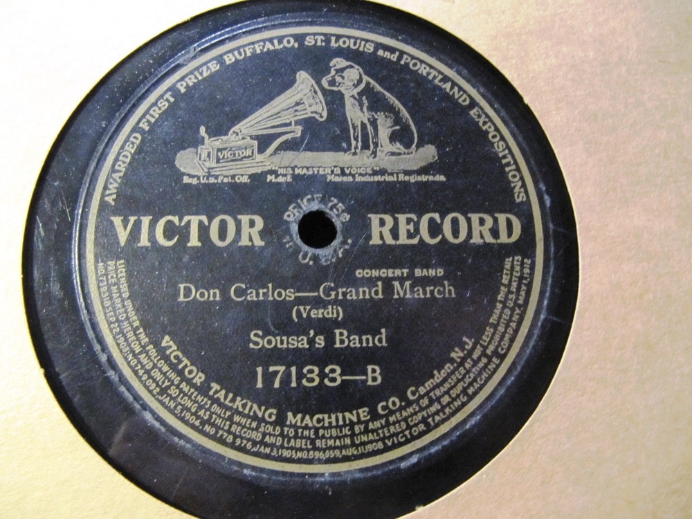 1912 John Philip SOUSA’s BAND Don Carlos GRAND MARCH VICTOR BRASS QUARTET 17133