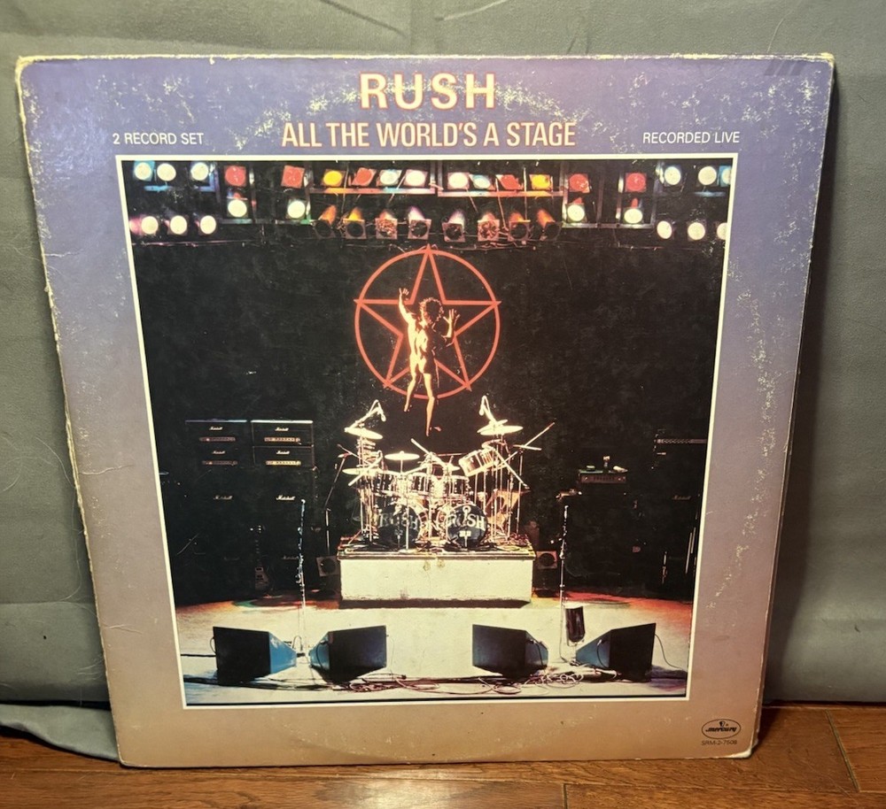 Mercury Records 1976 Rush SRM27508 All The World’s A Stage 2 Record Set VG+