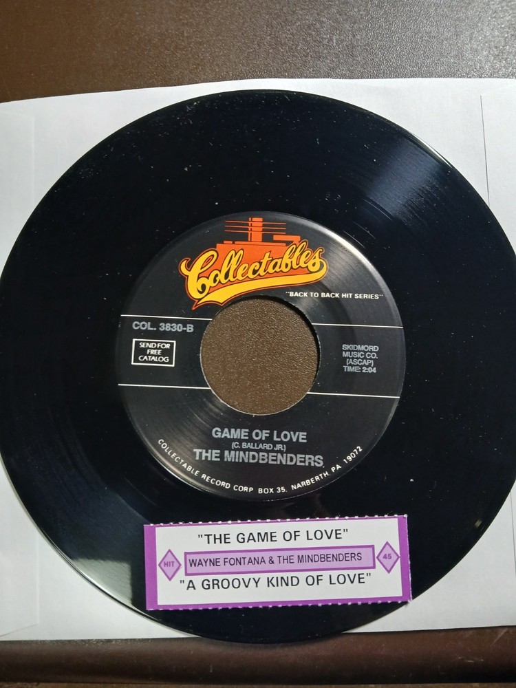 WAYNE FONTANA MINDBENDERS Game Of Love / A Groovy Kind Of Love 45 w/TitleStrip