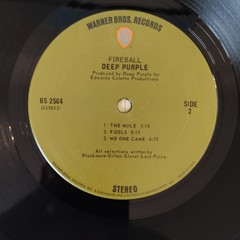 Deep Purple Fireball LP Vinyl Record Warner Bros. Records Stereo BS 2564
