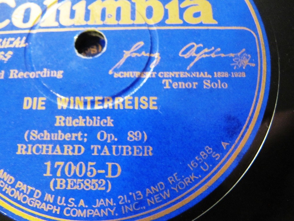 1928 SCHUBERT CENTENNIAL RICHARD TAUBER Winterreise Wasserflut/ Rückblick Odeon