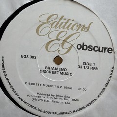 Near Mint – Brian Eno Discreet Music Vinyl LP Editions EG EGS Ambient