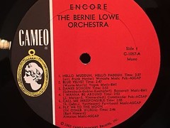 BERNIE LOWE – Encore Vol. III ~ CAMEO 1057 {nm orig} with Frank Hunter Orchestra