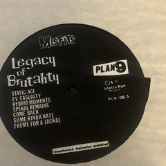 Misfits Legacy of Brutality Plan 9 PL9-06 punk rock 12″ black vinyl LP