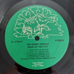 The Kinsey Report Edge of the City Funk Vinyl LP 1987 Excellent Tested Fast Ship