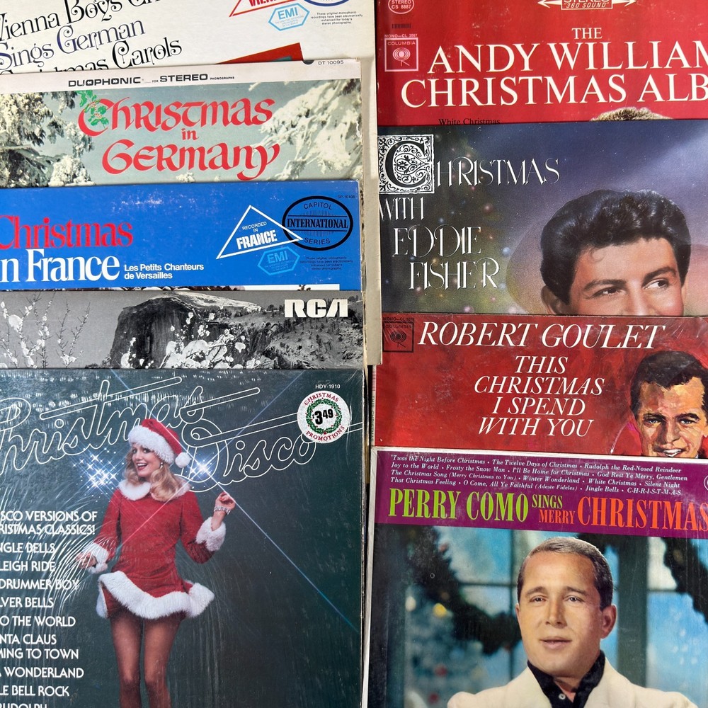 (9) Christmas Holiday Albums – Andy Williams, Goulet, Carols Vinyl LP Lot Great!